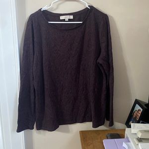 LOFT lace long sleeved tee